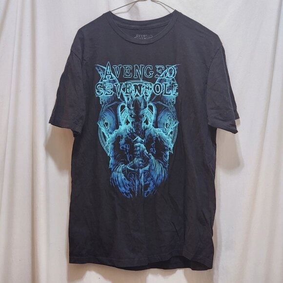 Avenged Sevenfold Skull King Demon Sword Mens Black T-Shirt L 2022 - Picture 1 of 4
